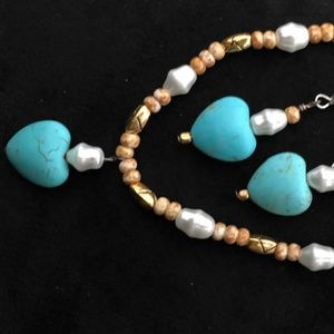 Bracelet and dangle earrings